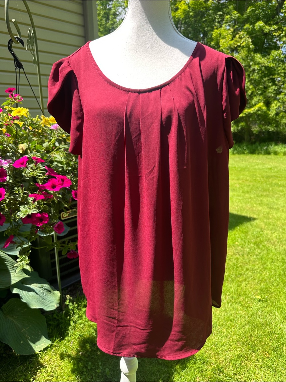 Papermoon Burgundy Scoop Neck Blouse NWOT 1X